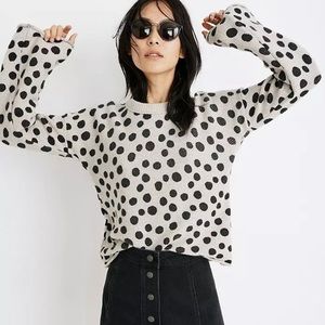 Madewell • Leopard Spot Bell Sleeve Merino Wool Blend Sweater • Size Medium